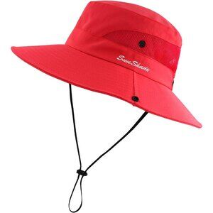 Unisex Watermelon Polyester Wide Brim Mesh Vent Chin Strap Classic Cowboy Hat